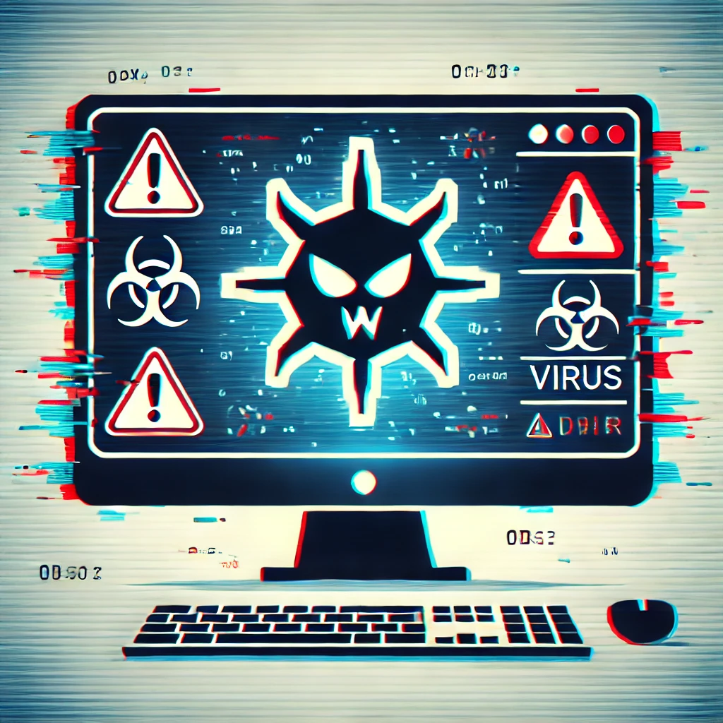 A graphic depicting computer viruses