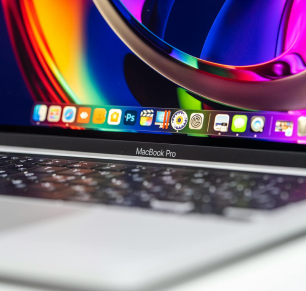 Macbook with program toolbar